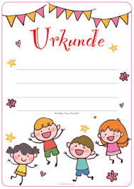 Zum beispiel für kita, kindergarten oder schule. Kinder Urkunde Lachende Kinder Pdf Vorlage Zum Ausdrucken