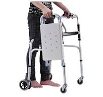 Carrito plegable de altura ajustable para ancianos, ayuda de movilidad con  cojín de asiento extraíble para personas mayores, adultos, alfombra de ...