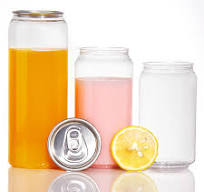Food Grade Transparent Plastic Pet Soft Drink Cans with Aluminum Lid