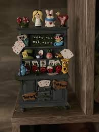 Alice in Wonderland theme dollhouse hutch creation