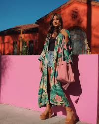 Rocky Barnes Wearing A Spell Kimono Kimono Fashion Fashion Colorful Fashion