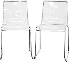 Cracks in the paint and visible wood edges add plenty of character to the look. Amazon Com Baxton Studio Lino Transparent Clear Acrylic Dining Chair Set Of 2 Clear Home Kitchen