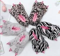 Winter Warm Soft Indoor Floor Slippers Creative Animal Paw Slipper Unisex Funny Cartoon Dinosaur Claw Plush Slides for Children - AliExpress 322