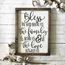 Bless the food before us, the family beside us, the house around us and the love. Bless The Food Before Us Wood Sign 13x17 25 White Coastal Crafty Mama