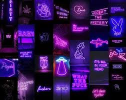 We hope you enjoy our growing collection of hd images to use as a background or home screen for please contact us if you want to publish a purple aesthetic phone wallpaper on our site. Purple Midnight Mystery Digital Wall Collage Kit 49 Images In 2021 Wall Collage Purple Wallpaper Iphone Wallpaper Iphone Neon