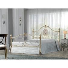 Letto singolo in ferro battuto colore bianco 93x203xh133 cm. Letto In Ferro Battuto Caterina