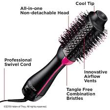 One Step Hair Dryer And Volumizer Hot Air Brush 3 In 1 Hot Air Brush Comb For Fast Drying Walmart Com In 2021 Hair Dryer Brush Revlon Hair Dryer Hair Dryer