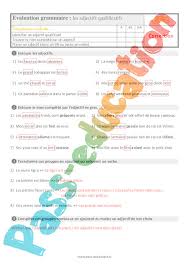 Fiches d'exercices de grammaire, niveau ce2 : Evaluation Avec Le Corrige Pour Le Ce2 Sur L Adjectif Qualificatif Bilan A Imprimer