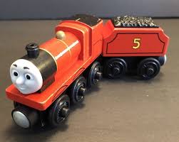 Thomas Friends Wooden Railway James Train Engine And His Number 5 Tender Ebay Thomas And Friends Toy Car Train Engines