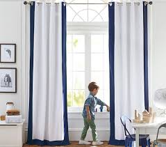 Williams sonoma, pottery barn, porttery barn kids, west elm 의 통합 회원 중 h.point 이용에 대해 미 동의 시 h.point가 적립되지 않습니다. Color Bordered Kids Blackout Curtain Pottery Barn Kids