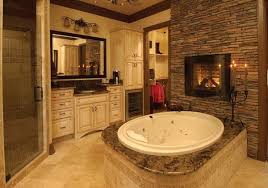 A bathroom is a place where you got clean and after taking bath your stress and depression level reduces. 51 Mesmerizing Master Bathrooms With Fireplaces Bathroom Fireplace Cozy Bathroom Bathroom Floor Plans