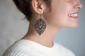 Black Filigree Earrings, Ebony Patina Big Earrings Long Earrings Boho  Fashion Dangle Earrings Hippie Chic Statement Jewelry Lightweight