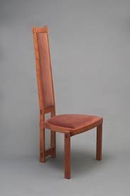 The chairs have a gray finished seat with the frame finished in a smooth white. Tall Back Dining Chair The Center For Art In Wood