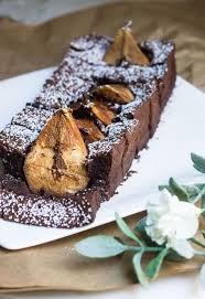 Chocolate Pear Cake Sweet Anjou Pears Dunked In A Rich And Fudgy Chocolate Cake Recipe Via Monpetitfour Com Pear Recipes Fudgy Chocolate Pear Cake