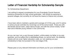 Letter Of Financial Hardship For Scholarship Sample Good Essay Lettering Job Cover Letter