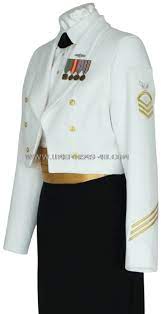 U S Navy Female Cpo Enlisted Dinner Dress White Jacket Uniform