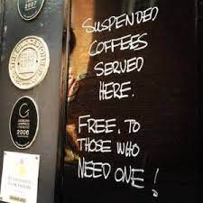 We ordered lunch to go and found a nice bench outside the restaurant. Suspended Coffees Suspended Coffee Coffee Death Before Decaf
