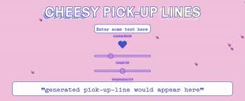 A cheesy pick line is the corniest key to a frozen heart and we've given you the mother lode. Cheesy Pick Up Line Generator Devpost