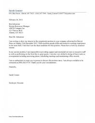 Receptionist Cover Letter Template Job Cover Letter Cover Letter For Resume Cover Letter Template Free