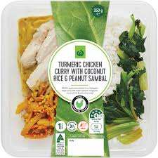 Apr 09, 2014 · heat olive oil in a large skillet over medium high heat. Woolworths Turmeric Chicken Curry With Rice Peanut Sambal