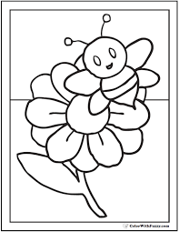 Coloring pages cute free printable preschool coloring pages kids. Bee Coloring Pages Hives Flowers And Honey