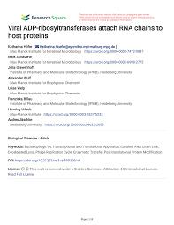 Maybe you would like to learn more about one of these? Pdf Viral Adp Ribosyltransferases Attach Rna Chains To Host Proteins