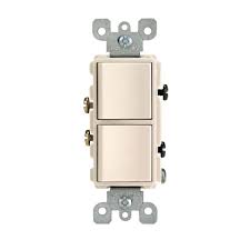 Leviton Decora 15 Amp Single Pole Dual Switch Light Almond R66 05634 0ts The Home Depot