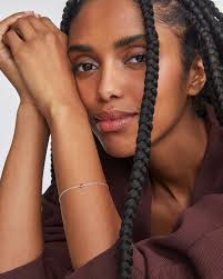 Maisie Sterling Silver Delicate Chain Bracelet in Ruby