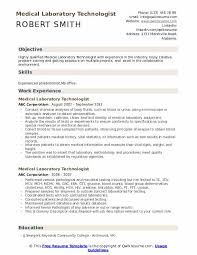 Medical curriculum vitae example and writing tips. Medical Laboratory Technologist Resume Samples Qwikresume