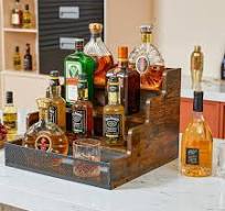 Clear Acrylic Countertop Wine Bottle Holder Display Shelf - Modern Liquor  Rack Organizer For Kitchen, Bar, Pantry