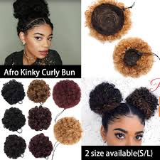 Therefore they are always on curls. Amazon Com S Noilite Afro Bun Extension Puff Ponytail Chignon Hairpiece With Drawstring Afro Kinky Curly Wrap Messy Updo Synthetic For Black Women 6 2pcs Wine Red Beauty