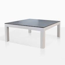 Antique bronze powder coating is tougher than conventional paint finishes; Granada Aluminum Coffee Table White Outdoor Furniture Teak Warehouse