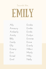 Baby Name Emily Name List Sounds Like Writing Words Character Names Names