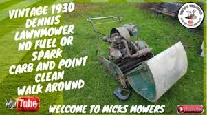 22 cutting width, 11 blade cylinder, self propelled, grass box. Micksmowers On Twitter Vintage 1930s Dennis Lawnmower Https T Co P2y91chryn