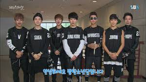 Consists of 7 members, they started to gain popularity through 1st single album: Sbs Star Back In 2013 When Bts Members Had To Wear A T Shirt With Their Names On Flipboard