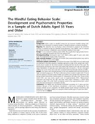 Pdf The Mindful Eating Behavior Scale Development And
