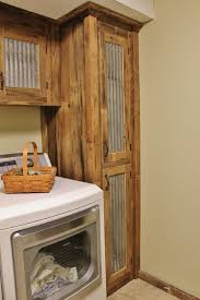 Rustic Tall Storage Reclaimed Barn Wood Cabinet W Tin Doors Unfinished 8425 Barn Wood Cabinets Rustic House Laundry Room Decor