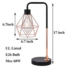 4.5 out of 5 stars. Cotulin Modern Industrial Table Lamp Delicate Design Desk Lamp For Living Room Bedroom Office Bedside Lamp With Geometric Cage Shade Rose Gold Pricepulse