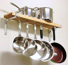 Wooden Shelf Pots Pans Hanger Wall Mount Rack Cookware Holder Storage Organizer Kitchen Pot Kitchen Rack Pot Rack Kitchen