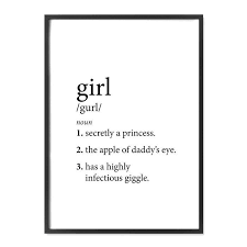 Girl Definition Black Simple Prints Definition Prints Definitions