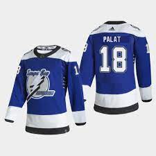 Lightning finally reveal new alternate uniform! 2020 21 Reverse Retro Ondrej Palat Lightning Jersey Blue Authentic Special Edition