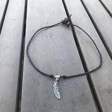 Tiny Feather Freedom Necklace Vegan Leather Feather Necklace Minimalist Jewelry Nature Lover Jewelry Message Jewelry Feather Necklaces