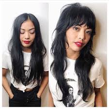 Place a roller under each side of your bangs. Shoulder Length Hair Layers With Curtain Bangs Novocom Top