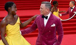 Lashana Lynch and Daniel Craig share a warm embrace at the star-studded No  Time To Die premiere | Daily Mail Online