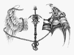 Devil horns and angel halo. Tattoo Devil Demon Drawing Angel Free Transparent Image Angel And Devil Wings Hd Png Download Kindpng