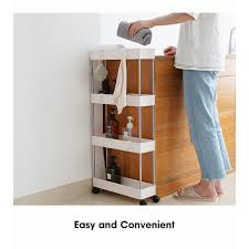 Ubesgoo 3 tier modern bathroom storage cabinet cupboard wooden slim shelf bathroom furniture white. Slim Slide Out Kitchen Trolley Rack Holder Slim Storage Cart Mobile Shelving Unit Organizer For Narrow Spaces 3 4 Tier Walmart Com In 2021 Cheap Storage Shelves Kitchen Accessories Storage Bathroom Shelf Decor