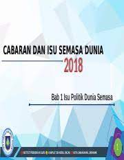 Mungkin ramai yang tidak pernah mengetahui tentang kewujudan sealand yang merupakan negara yang paling kecil di dunia yang terletak di. Bab 1 Cabaran Dan Isu Semasa Politik Dunia Pptx Cabaran Dan Isu Semasa Dunia 2018 Bab 1 Isu Politik Dunia Semasa Institut Pendidikan Guru Kampus Tun Course Hero