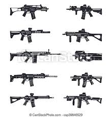 Over 100000 english translations of portuguese words and . Assalto Set Fucili Vettore Moderno Assalto Vario Rifles Illustrazione Eps10 Canstock