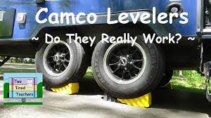 Just place them on the ground and drive your rig over them, or put them under your rv's extendable leveling jacks. Camco Levelers Youtube