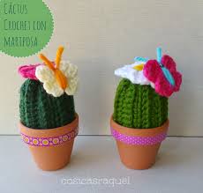 ¿quieres saber cómo hacer un cactus de ganchillo? Cactus Crochet Con Mariposa Paso A Paso Manualidades